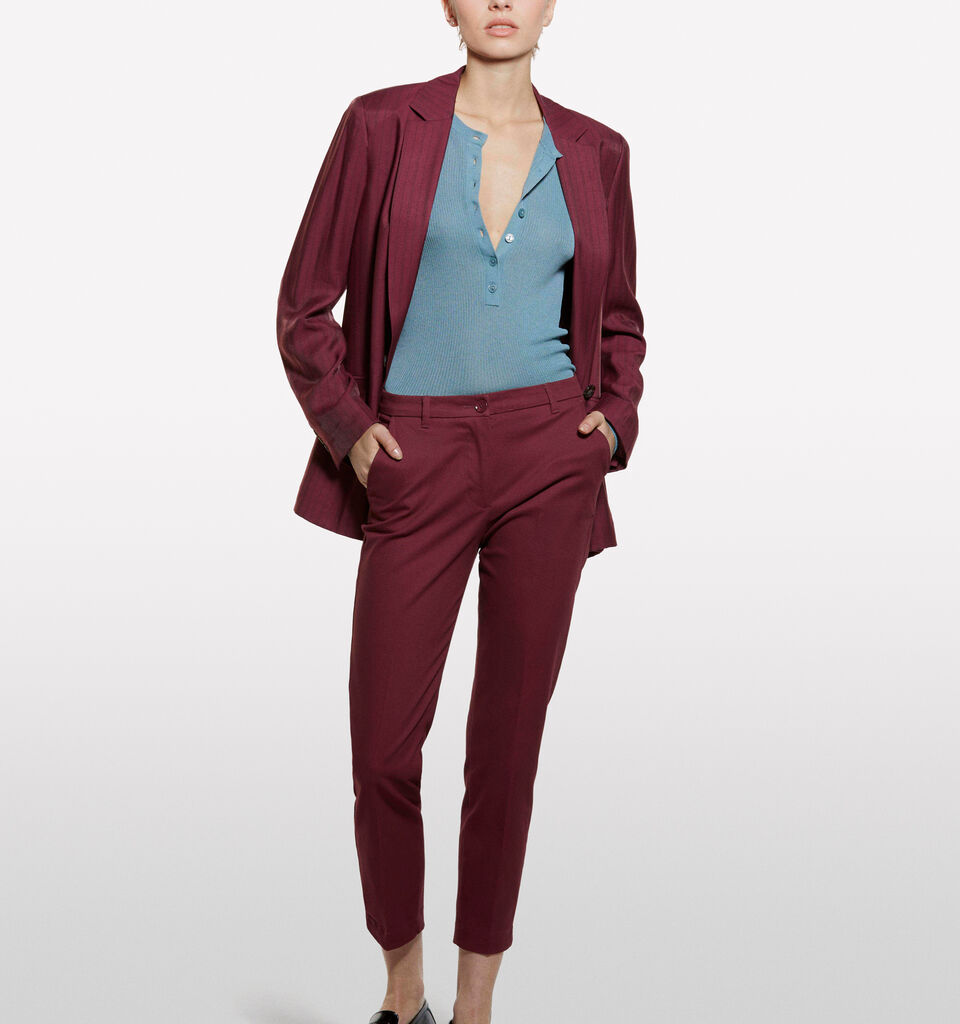 Powder blue Henley top - women's crew neck sweaters - Blue | Sisley image number 1